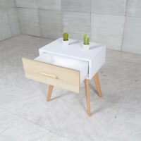 Table de nuit à un tiroir Beige – Image 3