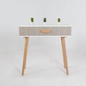 Console Scandinave à Tiroir 90x36x90cm Grège – Image 2