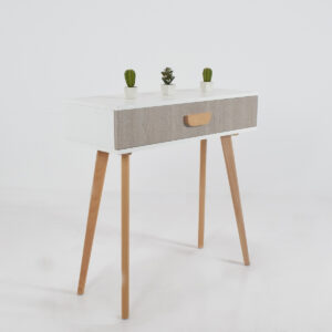 Console Scandinave à Tiroir 90x36x90cm Grège