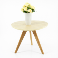 Table Basse Scandinave- Ovale 60x60cm- Beige – Image 2