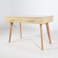 Bureau Scandinave 2 Tiroirs 120X60X80cm Décor Beige