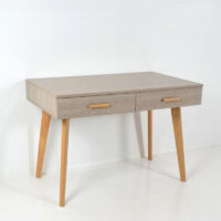 Bureau Scandinave 2 Tiroirs 120X60X80cm Décor Grège