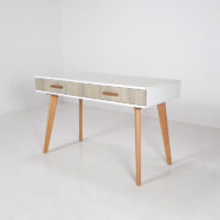 Bureau Scandinave 2 Tiroirs 120X60X80cm Grège