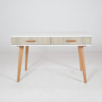 Bureau Scandinave 2 Tiroirs 120X60X80cm Grège – Image 2