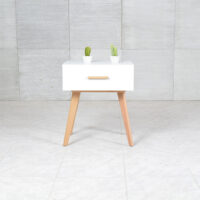 Table de nuit à un tiroir Blanc – Image 2