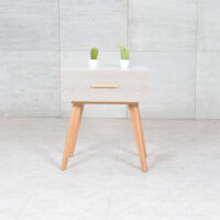 Table de nuit à un tiroir Grège – Image 2