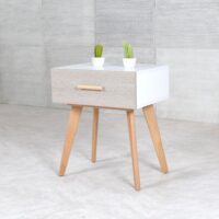 Table de nuit à un tiroir Grège