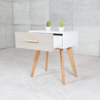 Table de nuit à un tiroir Grège – Image 3
