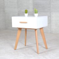 Table de nuit à un tiroir Blanc