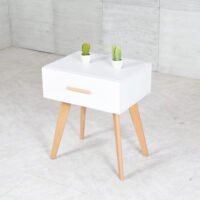 Table de nuit à un tiroir Blanc – Image 3