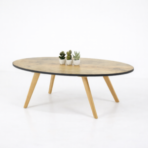 Table basse ovale bois – design moderne – Tunisie