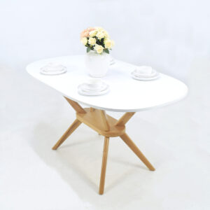 Table à Manger Octavia XL-Ovale 160x90cm-Blanc – Image 3