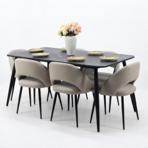 Salle à Manger Blindé Intense-160x90cm-6 Places-Cuir Grege – Image 2